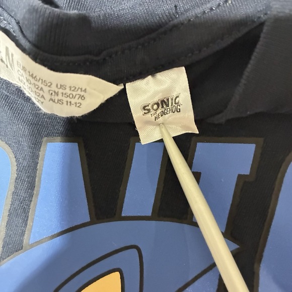 Sonic the Hedgehog Boys Navy Blue T-Shirt Sonic Tails L Graphic Print - Picture 3 of 7